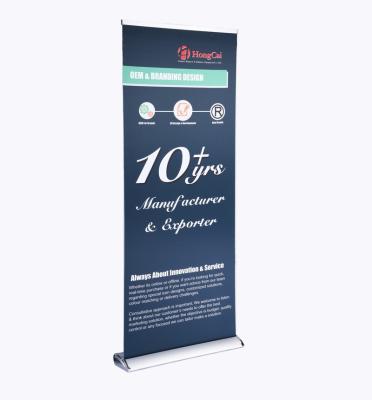 China Advertising Promotion Silver Color Stable Roll Up Banner Stand Display for sale