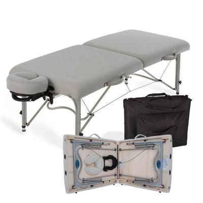 China New Style Gray PU Canvas Cover Flexible Lifting Professional Portable Massage Tables Spa Salon Furniture Convenient Useful Beds for sale