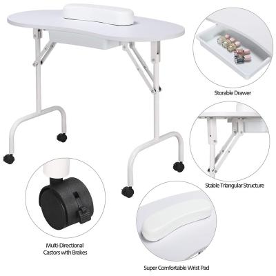 China Contemporary Portable Manicure Nail Table With Soft Rack Salon Equipment Furniture for sale