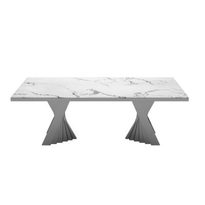 China Other Wholesale Price Furniture Stainless Steel Strong Base Dining Table T9028 for sale