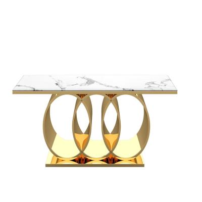 China Other Living Room Furniture Sets Luxury Marble Console Table With Stainless Steel Design for sale