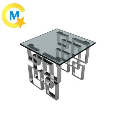 China Other Modern Design Hot Sale Interior Medal Stainless Steel Legs Living Room Silver Side Table for sale