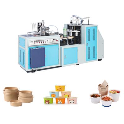 China Direct Selling Single Sided Two Sided PE Coated Automatic Paper Bowl Soup Paper Food Container Making Machine for sale