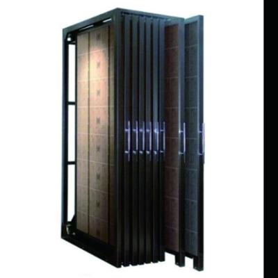 China Show Ceramic Tiles And Custom Commercial Ceramic Slab Movable Sliding Push Pull Tile Display Rack for sale