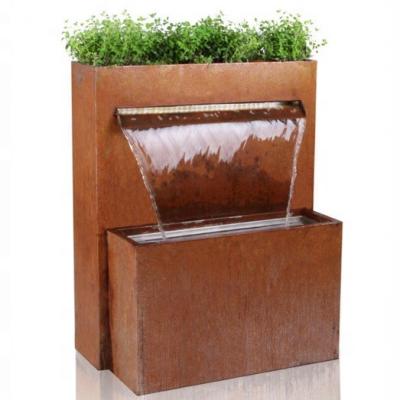 China CLASSIC Weathering Laser Cut Screen Small Cube Tube Metal Wall Planter for sale