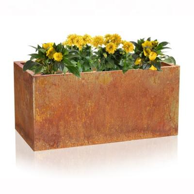 China Garden CLASSIC custom modern outdoor gold oval laser cut for corten steel large modern square flower metal wall planter pot box for sale