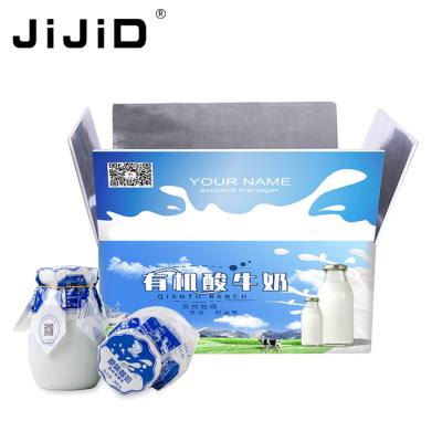 China Recycled Materials JiJiD Custom Packaging Insulated Box Thermal Insulated Cardboard Box For Yogurt for sale