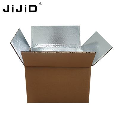 China Recycled Materials JiJiD Cold Chain Cardboard Insulated Cardboard Box For Seafood / Fruit Packing Cold Storage for sale