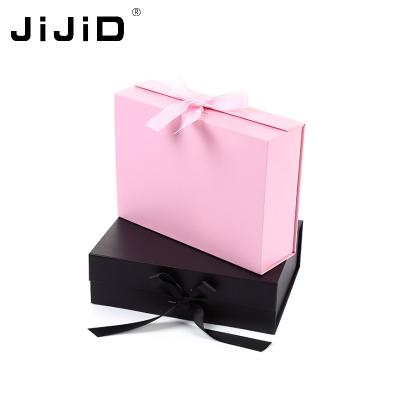 China Custom Materials JiJiD Luxury White Folding Skin Care Packaging Paper Recycled Magnetic Large Size Gift Box for sale