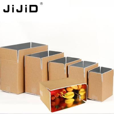 China Materials JiJiD Recycled Frozen Food Box Cold Chain Thermal Insulated Food Shipping Cardboard Box Insulation Box for sale