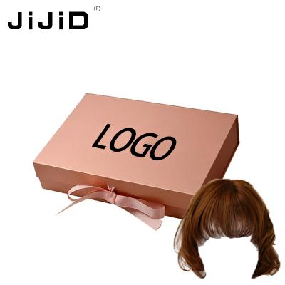 China JiJiD Recyclable Custom Small Luxury Cosmetic Recycled Color Printing Logo Packaging Paper Box For Wigs for sale