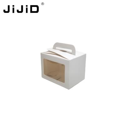 China JiJiD Brown Craft Cake Box Handmade Custom Printing Logo With Handle Wedding Box Packaging for sale