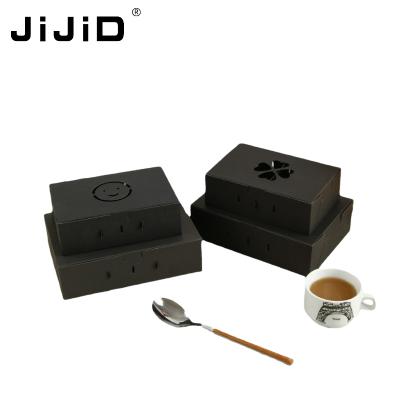 China JiJiD Handmade Custom Strong Cardboard Folding Black Paper Box Corrugated Kraft Shipping Box for sale