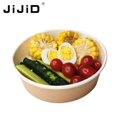 China JiJiD #750ml 30oz Disposable Disposable Paper Bowl 180*50*160mm Packing Take Out Salad Bowl With Lid for sale