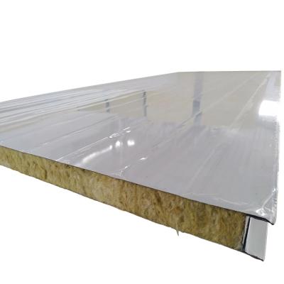 China Modern Building Material Color Coated Fireproof Zinc PPGI Rock Wool Coated Sandwich Panel Roof Panel for sale