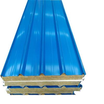 China Modern Eco Friendly Sandwich Panel Rock Wool Roof And Wall Sandwich Panel for sale