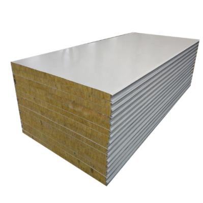 China Long Service Life 100mm Thickness Aluminum Sheet Composite Wall Sandwich Panel Rock Wool Panel for sale