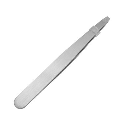 China Professional Oblique Eyebrow Mouth Stainless Steel Eyebrow Tweezers for sale