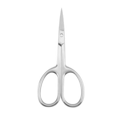 China Right Handed Scissors Stainless Steel Bent Eyebrow Clippers Double Eyelid Clippers with Oval Handles for sale