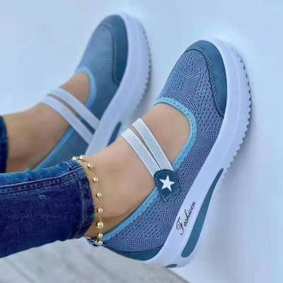 China Fashion Trend Women Sneakers Shape Mesh Casual Shoes Flat Shoes Breathable Women Work Comfortable Shoes For Work for sale