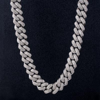 China Hiphop White Gold Cuban Link Hip Hop Jewelry Multi Layer Iced Out 18mm Cuban Women Mens Necklace for sale