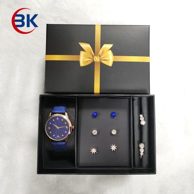 China Wholesale Water Resistant Women Watch And Bracelet Sets Star Sky Fashion Dress Earrings Gift Watches for sale