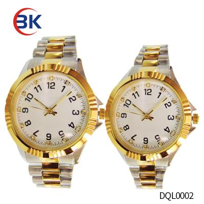 China Chronograph Japan Quartz Watch Mens Gold Couples Watch Lovers Valentine Gift for sale