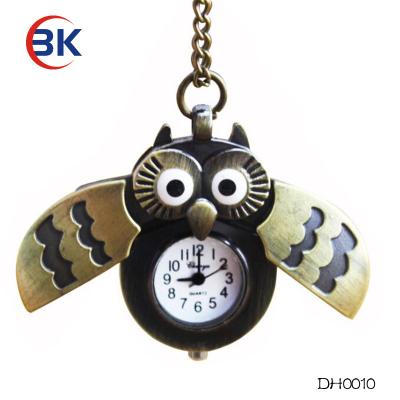 China Antique Owl Shape Watch Set Kid Gift Animal Pocket Watch With Chain for sale