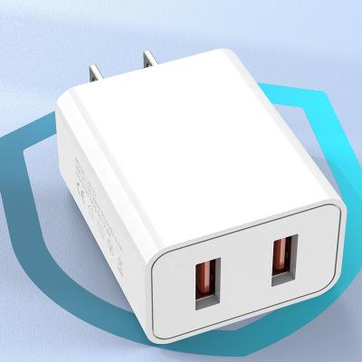 China Dual USB Ports 5V 2A QC2.0 Universal Cute Phone Charging Chargers Bulk Dual USB Wall Charger Power Adapter Plug For Phone 7 8 X 11 for sale