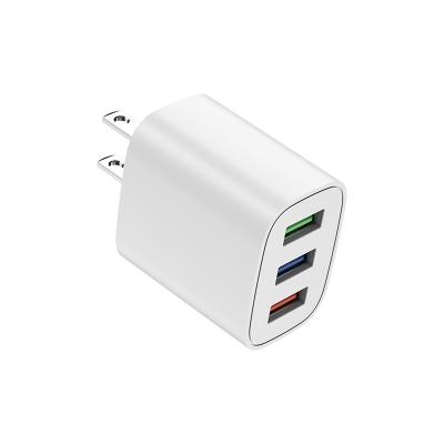 China Save EU Plug Portable US Plug Power Adapter US Time 3 Ports USB Wall Charger USB-A Travel Home Wall Charger for sale