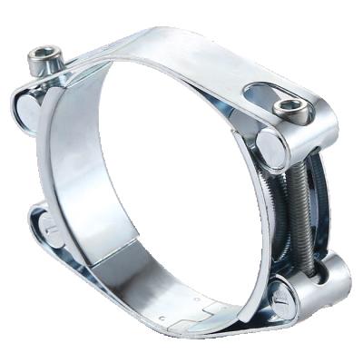 China European Type Pipe Flange Double Bolts Heavy Duty High Pressure Double Bands Super Hose Clamp for sale