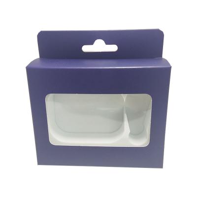 China Custom Recyclable Cheap Custom Paper Display PVC Window Box With Insert For Airpods Case for sale