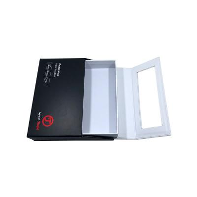 China Recyclable Unique Design Earphone Packaging Paper Box With PVC Window For Electronic Accessory Packaging for sale