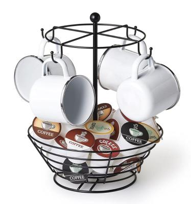 China Viable Hot Sales Metal Coffee Pod And Cup Carousel Storage Rack Display Rack for sale