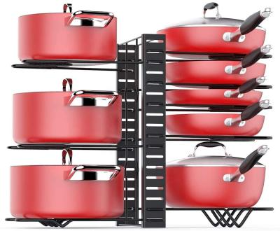 China 3 DIY Method Viable Kitchen Pan Storage Rack, Larger and More Durable Pantry Pan Holder Pot Lid Organizer Buffet for sale