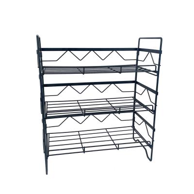 China 3-Tier Workable Foldable Organizer Rack, Wire Locker Storage Rack Worktop Shelf Space Saver for sale