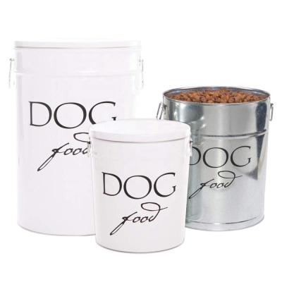 China Sustainable Metal Pet Food Canister Dog Biscuits Cat Treats Pet Food Treats Tin for sale