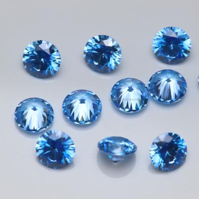 China Diy Jewelry Accessories Diy Zircon Small Size Blue Green Round Shiny Wholesale Price Color Cut CZ Gemstone For Jewelry for sale