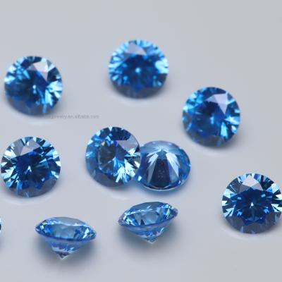 China High Quality Green Blue Green Round Cubic Zirconia 4mm-12mm CZ Cubic Zirconia Set or Fire Cut Color of Keliji Zirconia For Jewelry Making for sale