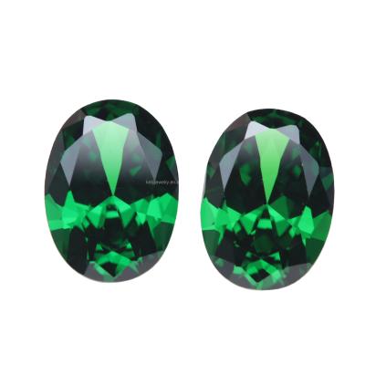 China Jewelry making bracelet earring pendant keliji new design green color oval shape zircon cut shiny loose gemstone for jewelry making for sale