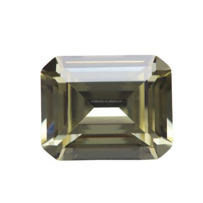 China Making jewelry wholesale price good quality lemon bracelet earring pendant keliji white color octagon shape green cut zircon rectangle CZ loose gemstone for sale