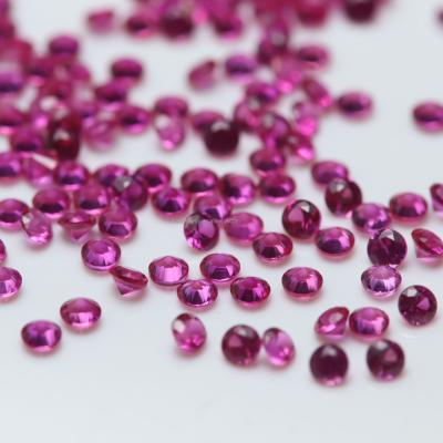 China Diy Jewelry Keliji Accessories Wholesale #5 Red Round Shape Diamond Cut Synthetic Ruby Stone For Jewelry Accessories for sale