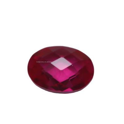 China For Jewelry Making Diy Jewelry Accessories Newest Design Double Faceted Checkde Turtle Cut Oval Shape Synthetic Ruby For Jewelry Accessories for sale