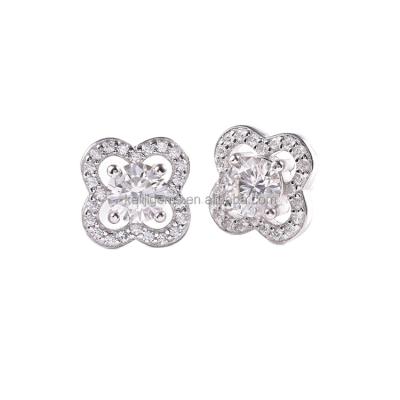 China FASHIONABLE Noble Four Claws With 0.5 Carat VVS Silver D Color Moissanite Diamond 925 Elegant Stud Earrings With GRA Certificated For Women for sale