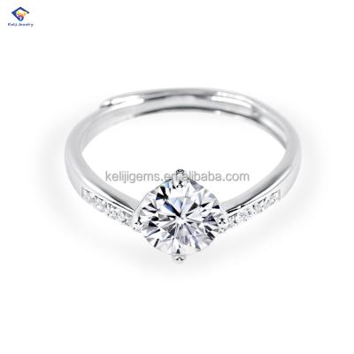 China Portable D-color Moissanite Diamond For Wedding Or Gift Ring 1carat VVS 925 Newest Romantic Silver Design for sale