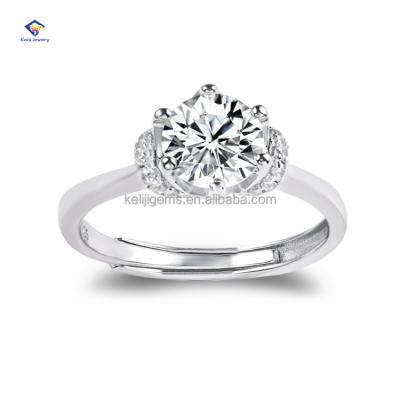 China 925 D-Color Portable Elegant Cute Silver Moissanite Diamond For Wedding Or Gift Ring 1carat VVS for sale