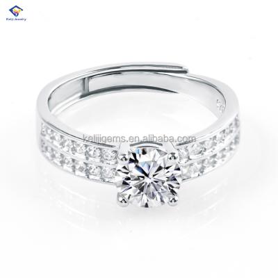 China 925 Elegant Silver Elegant Wearable Ring 1carat VVS D-color Moissanite Stone For Wedding Or Gift for sale