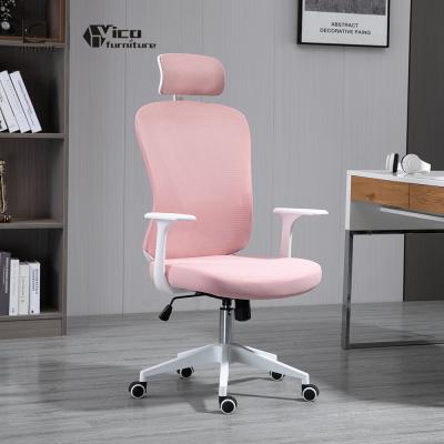 China Pink Adjustable Modern Swivel (Height) Ergonomic Computer Workstation Chair for sale