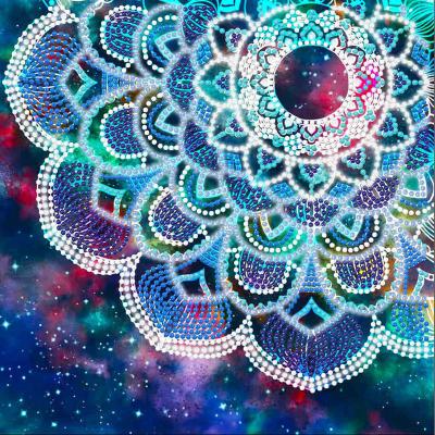 China New Classic/Postmodern Bright Mandala Canvas Painting Handmade Diamond Embroidery Diy Diamond Painting Wholesale Special Shaped Drill Art For Adults for sale