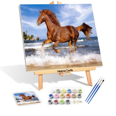 China New HISTONE Drop Shipping Classic/Postmodern Oil Painting By Numbers Animal Paintings For Living Room Wall Acrylic Paint By Number With Horse Picture for sale